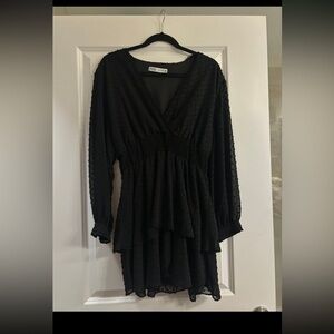 ZARA women’s Swiss Dot Short black dress size large